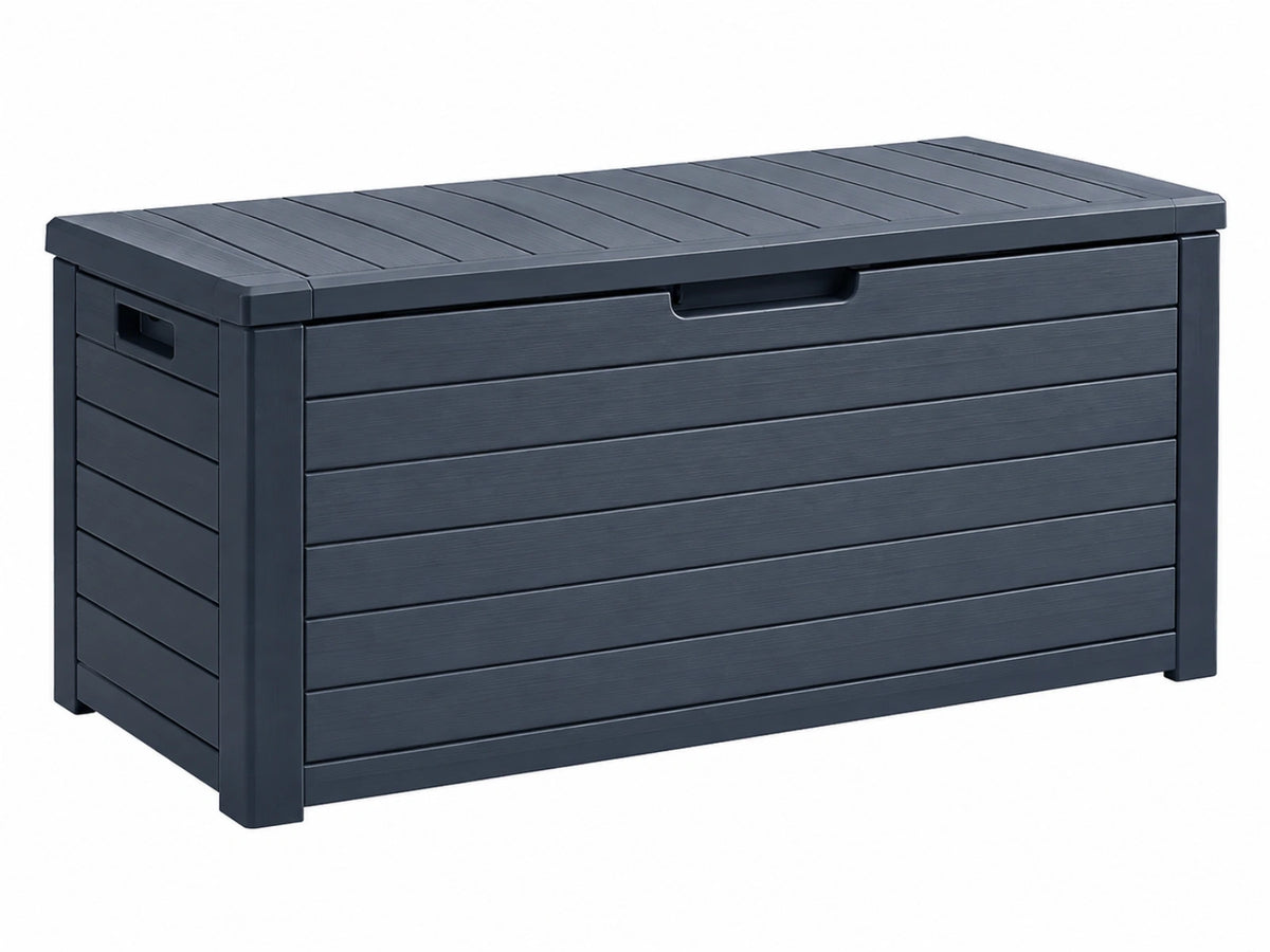 Garten-Aufbewahrungsbox 120 x 60 x 63 cm Kunststoff Anthrazit mit Klappdeckel
