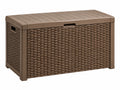 Aufbewahrungsbox 120 x 60 x 65 cm Kunststoff Braun für Garten mit Deckel