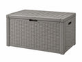 Aufbewahrungsbox 120 x 60 x 60 cm Kunststoff Grau für Garten und Terrasse mit Deckel
