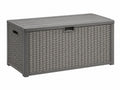 Aufbewahrungsbox 120 x 56 x 63 cm Kunststoff Grau für Garten mit Klappdeckel