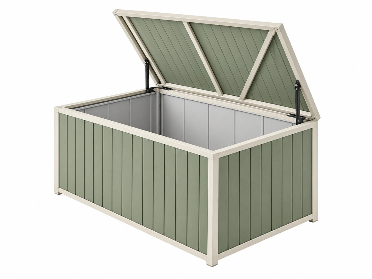 Garten-Aufbewahrungsbox 132 x 64 x 69 cm Kunststoff Grün mit Klappdeckel